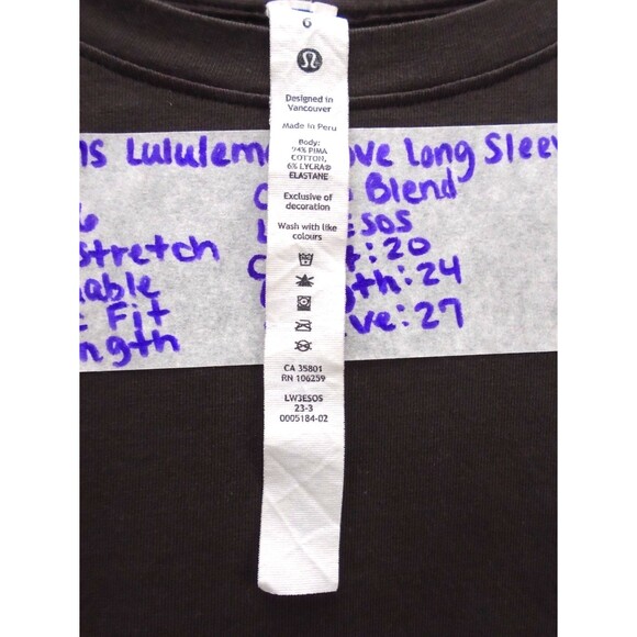 Lululemon Love Long Sleeve T Shirt Size 6 Women’s Breathable Hip Length Brown - Picture 3 of 6